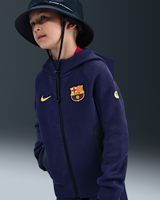 FC Barcelona ホームジャージ Nike FC Barcelona Tech Big Kids' (Boys') Nike Soccer Fleece Full-Zip